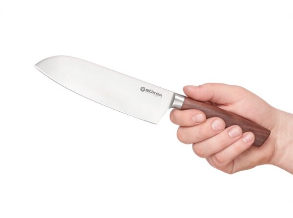 Nóż Santoku Böker Solingen Core Walnut, Kulle - obrazek 2