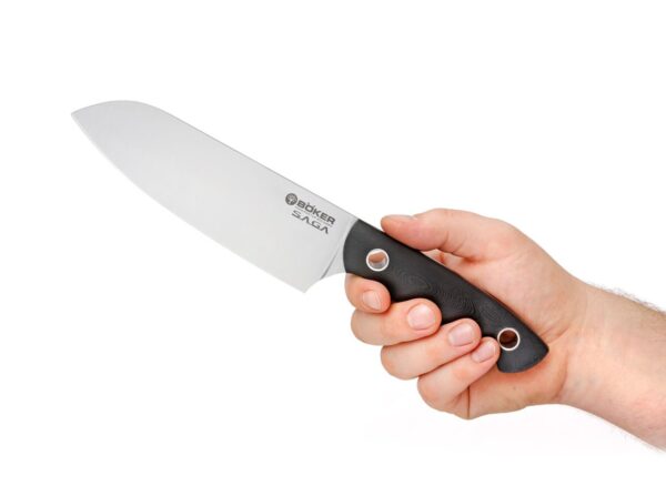 Nóż Santoku Böker Solingen Saga G10 Satin - obrazek 3