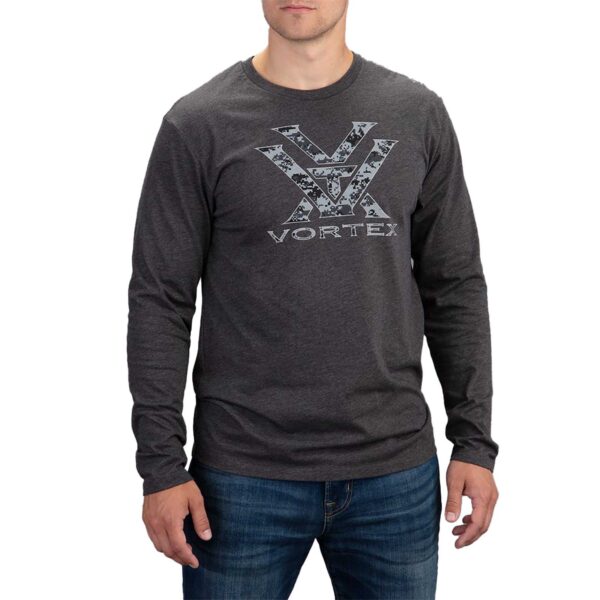 Koszulka męska Vortex Digi Camo Core Logo LS grafitowy