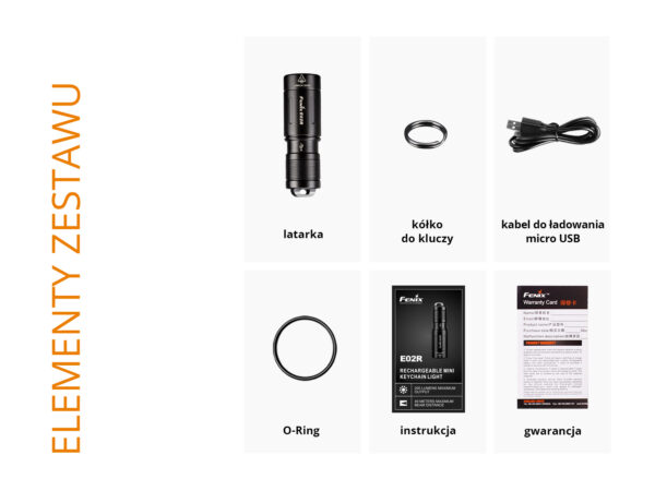 Latarka LED Fenix E02R czarna - obrazek 6